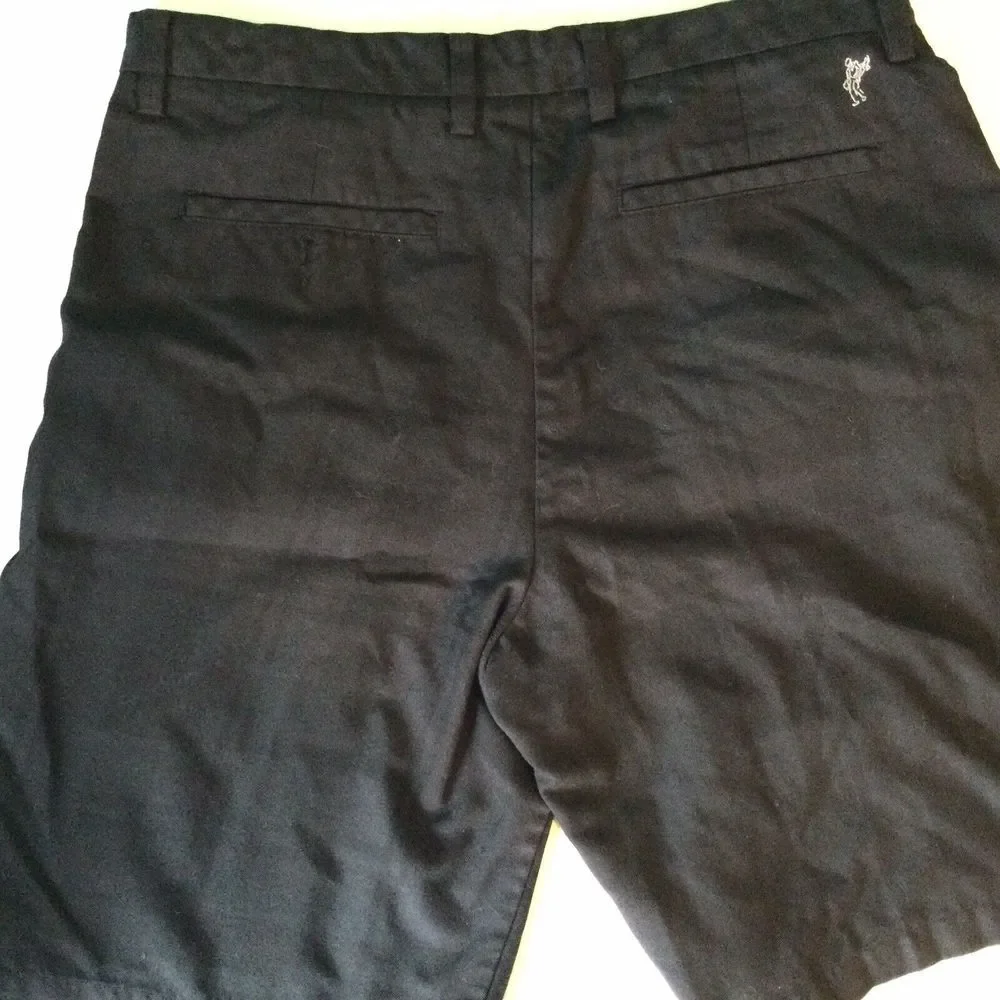 Ashworth Mens Golf Shorts Black 33w Logo Flat‎ Front